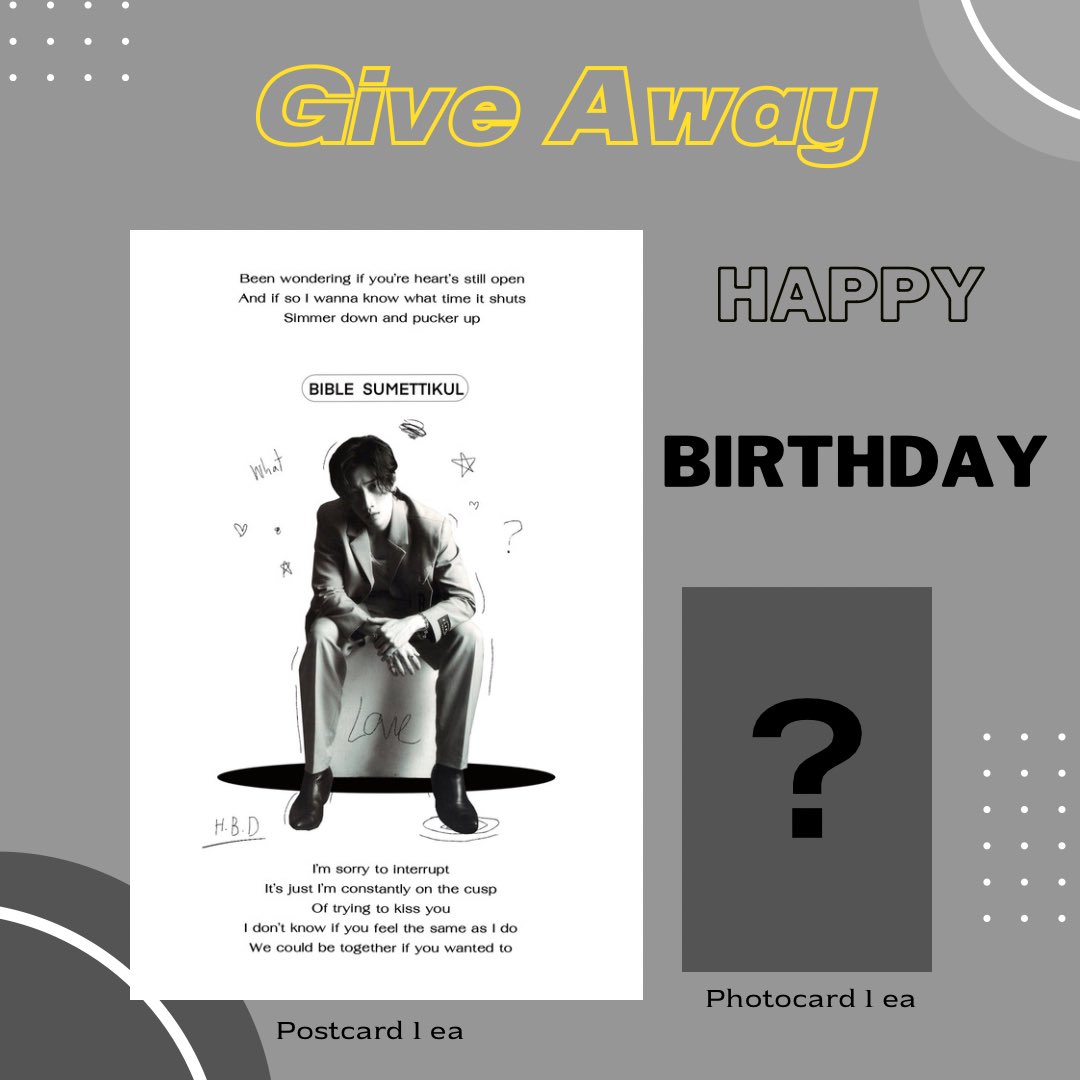 ❤️‍🔥 Give Away BiBle Birthday 🎂
Location: 18 Dec @ unionmall  10 ea
                  25 Dec @ siam 10 ea

#HappyBirthdayBible #BibleWitchapas