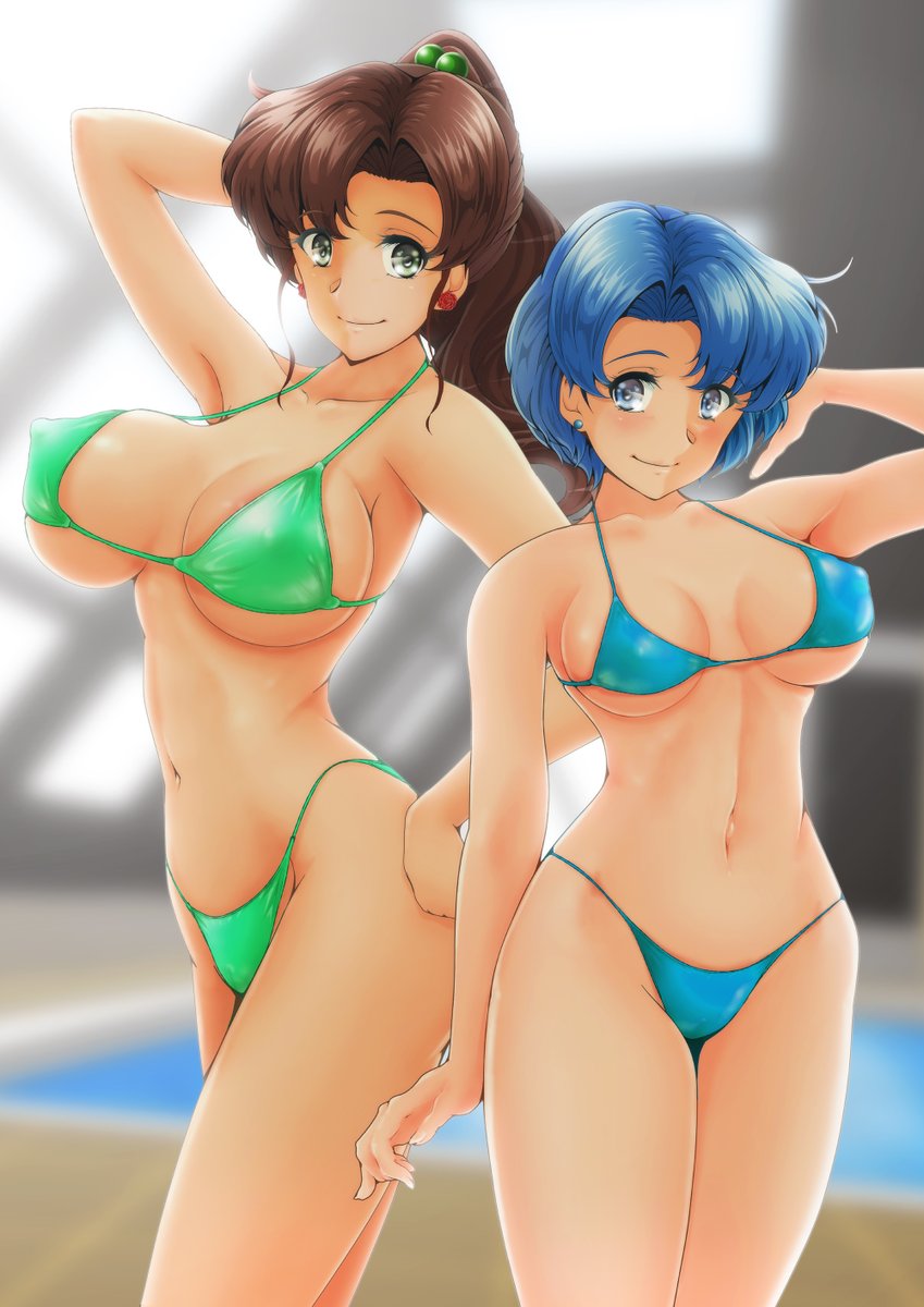 今日も過去絵!
まこちゃんあみちゃんビキニなのぜ。 