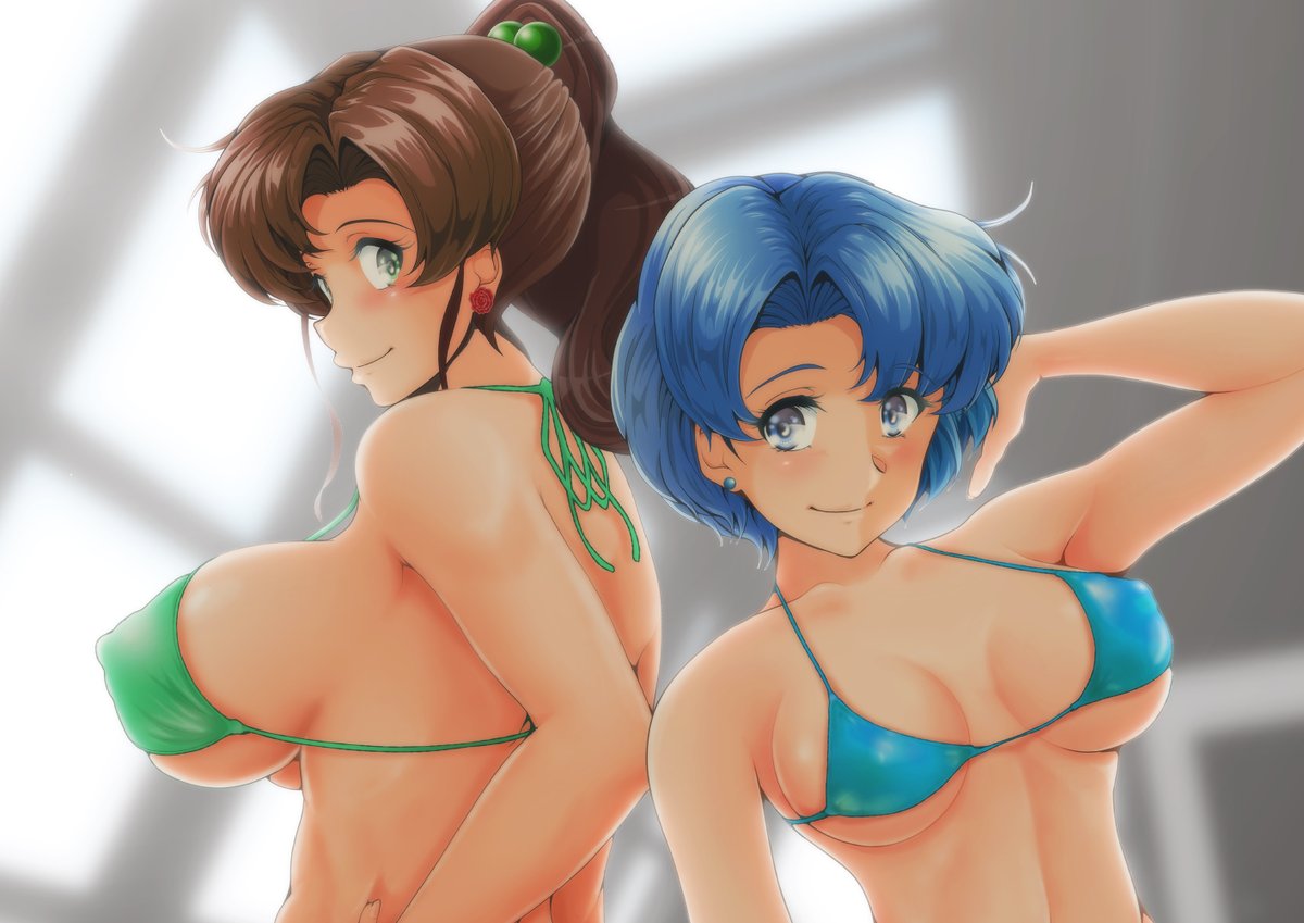 今日も過去絵!
まこちゃんあみちゃんビキニなのぜ。 