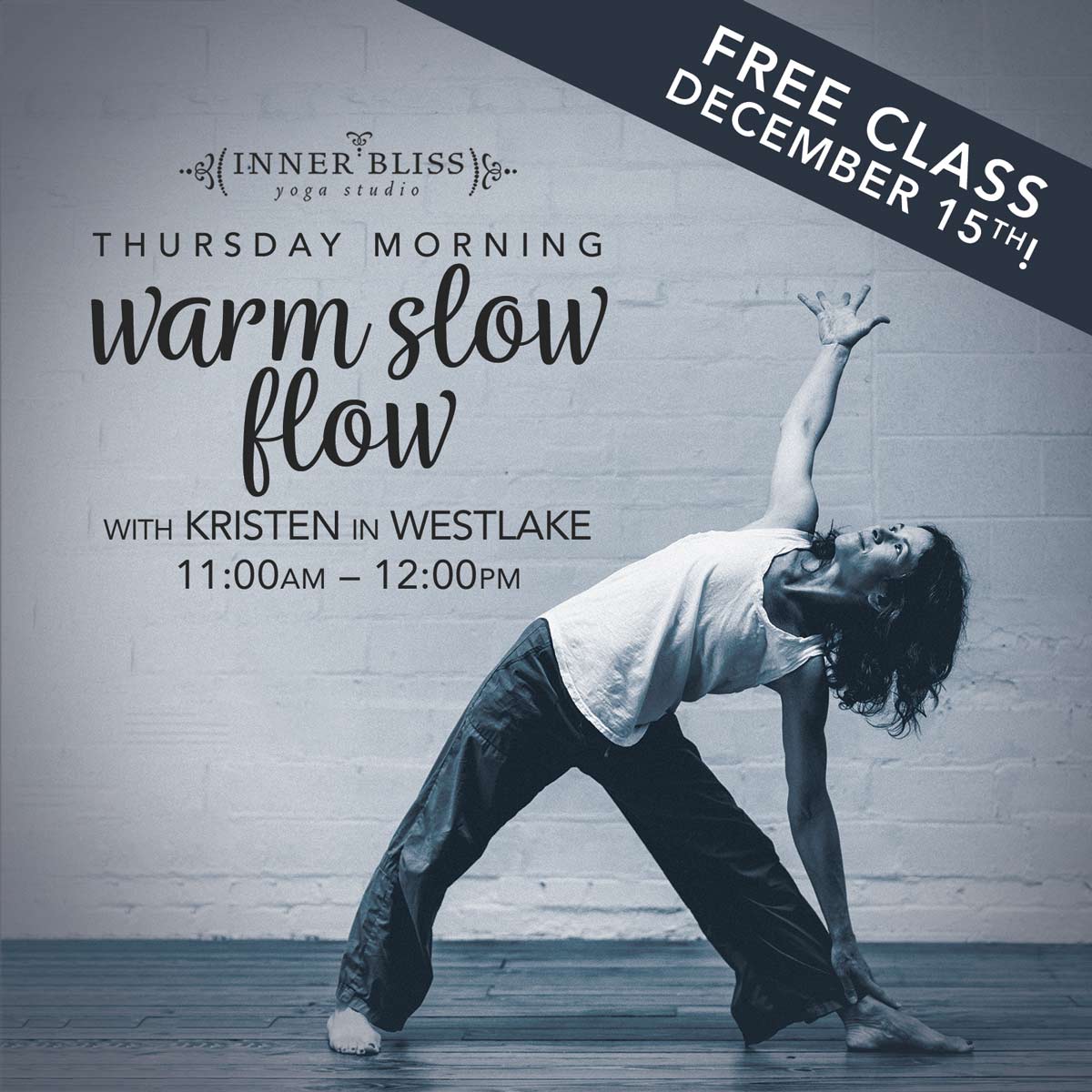 *FREE CLASS!* 
Practice with Kristen in Westlake Thursday at 11:00 am. It's on us!