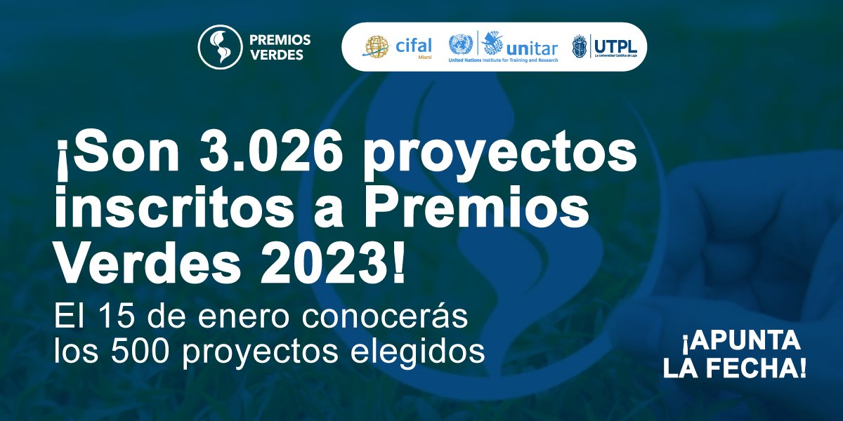 Este año se rompió récord y se alcanzó un total de 3.026 proyectos inscritos que impulsan ciudades, sistemas, tecnologías y culturas más sostenibles. Dale “Retweet”, para que otras personas se enteren cuándo se conocerán a los 500 elegidos para #PremiosVerdes2023. <a href="/premiosverdes/">Premios Verdes</a>