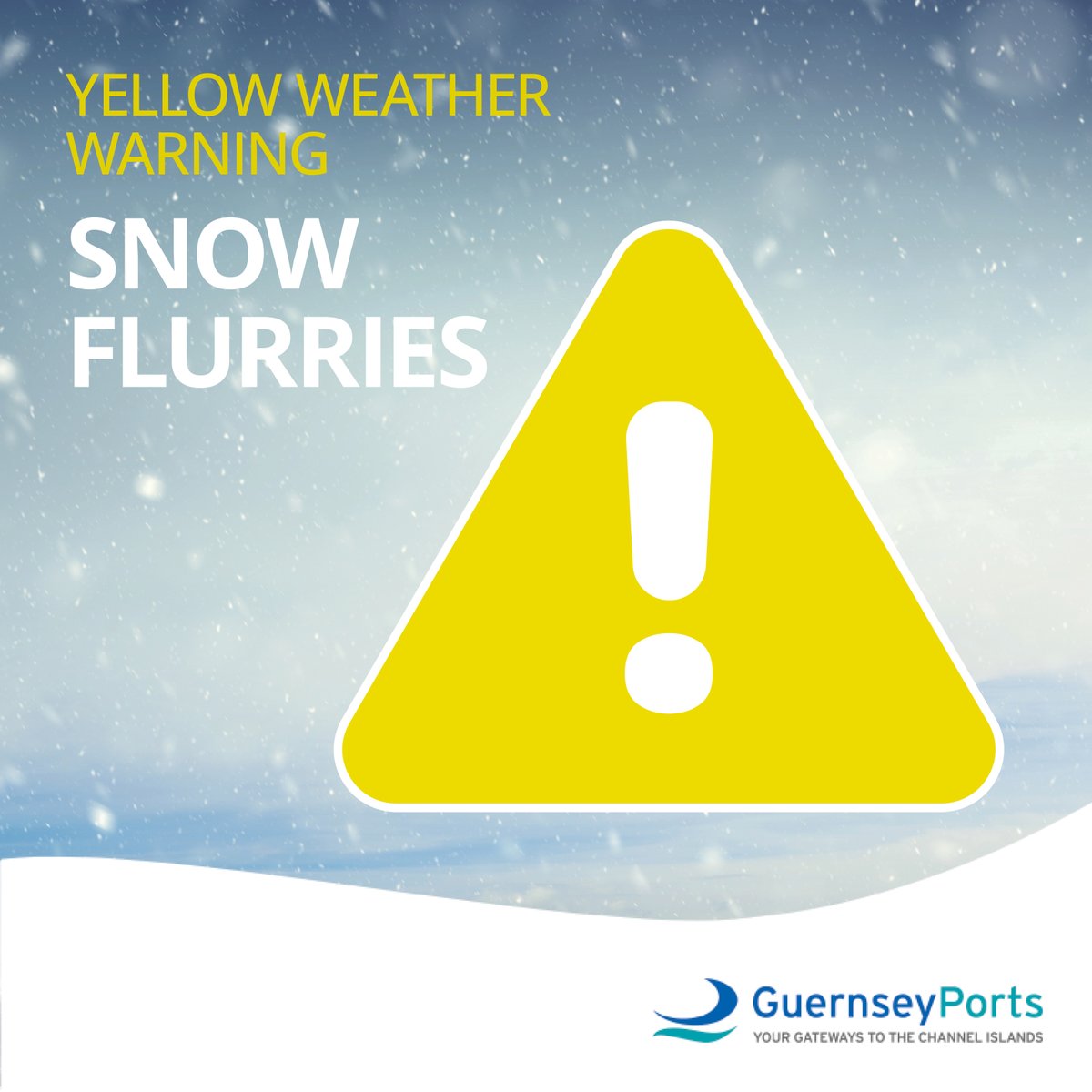 The MET office has issued a Yellow weather warning. 

Fronts over the Channel Islands are expected Today and Wednesday, combined with a very cold and strengthening easterly flow leading to outbreaks of rain, sleet and a LOW risk of some snow.