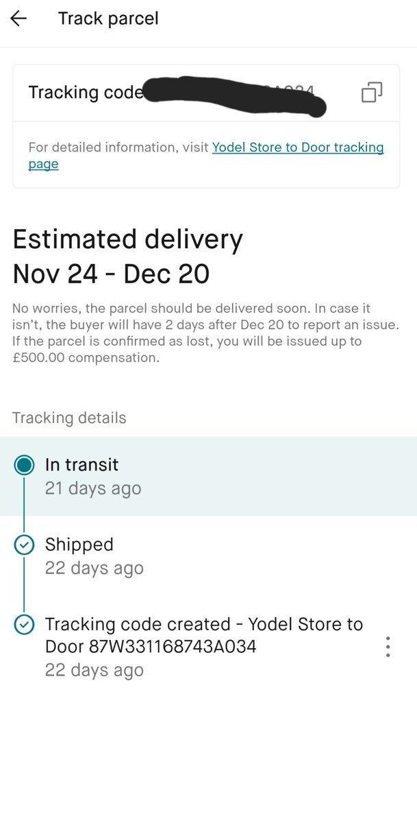 worldoffaz's tweet photo. Hey @YodelOnline what the heck is going on ? @vinted are you not going check anything. 21 days chilling in transit ??? #yodel #yodeldelivery #vinted https://t.co/54LND0iT6s