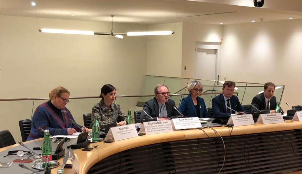 Thank you @TR_OSCE 🇹🇷, <a href="/Finland_OSCE/">Finland in the OSCE</a> 🇫🇮 and <a href="/SwitzerlandOSCE/">Switzerland OSCE</a> 🇨🇭 co-chairing the <a href="/OSCE/">OSCE</a> GoF of Mediation for today's discussion.

Amb. <a href="/AdamHalacinski/">Adam Hałaciński</a> underlined that successful mediation needs to lead to an agreement that is in full compliance with the rules of international law.