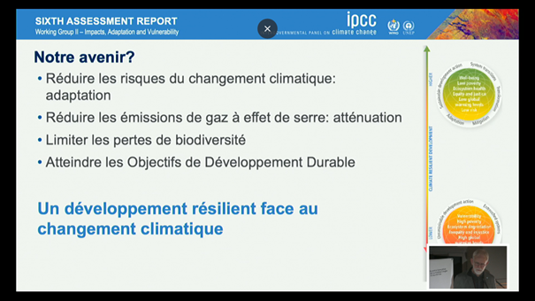 Socialfizz1's tweet image. Quelles pistes pour développer la résilience des populations et des écosystèmes et éviter la #maladaptation ? "La fenêtre d'opportunité ne restera pas ouverte indéfiniment". Conf de @wolfgangcramer  en direct de #JS2022 
@MeteoClimat

#GIEC #climat #climatechange #biodiversité
