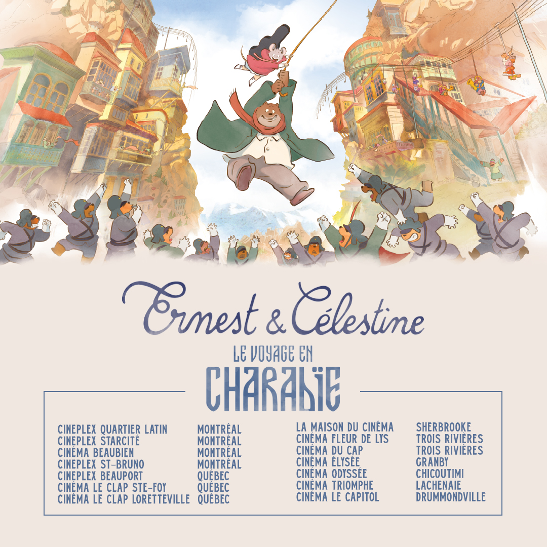 MongrelMedia's tweet photo. Based on the iconic best-selling children's books, Ernest &amp; Celestine are back— 𝐄𝐑𝐍𝐄𝐒𝐓 &amp; 𝐂𝐄𝐋𝐄𝐒𝐓𝐈𝐍𝐄 𝟐: 𝐀 𝐓𝐑𝐈𝐏 𝐓𝐎 𝐆𝐈𝐁𝐁𝐄𝐑𝐈𝐓𝐈𝐀 opens in Quebec cinemas this FRIDAY! @metropolefilms https://t.co/pzALdHMq6k