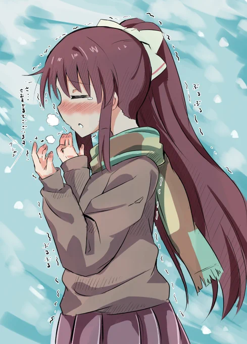 色塗りました月夜ちゃん寒そう… 