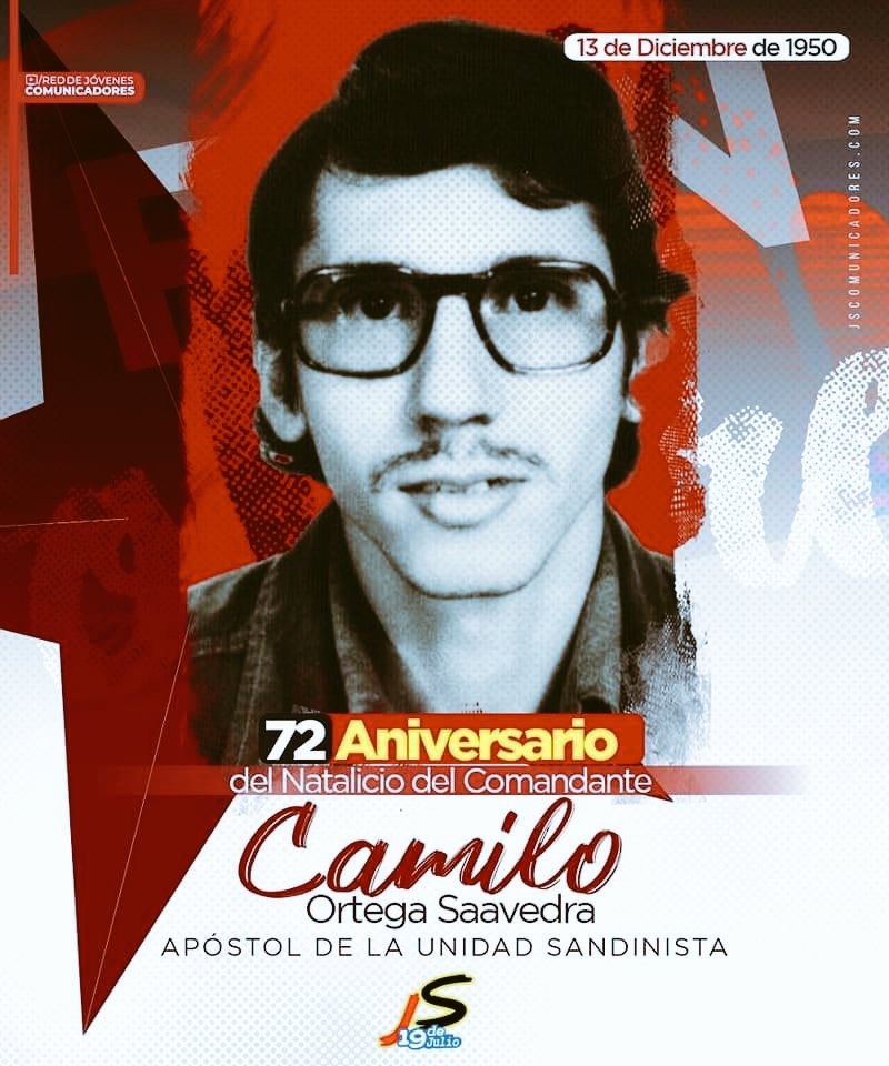 Un 13 de diciembre de 1950, nacía en Nicaragua, Camilo Ortega Saavedra, conocido como el Apóstol de la Unidad Sandinista. Un abrazo al Cmdte Daniel Ortega, su hermano, y líder del FSLN y presidente del país #DiciembreAlegriasFamiliares❤️🖤🌻🌻🌻✌️🇳🇮🇨🇺🇻🇪