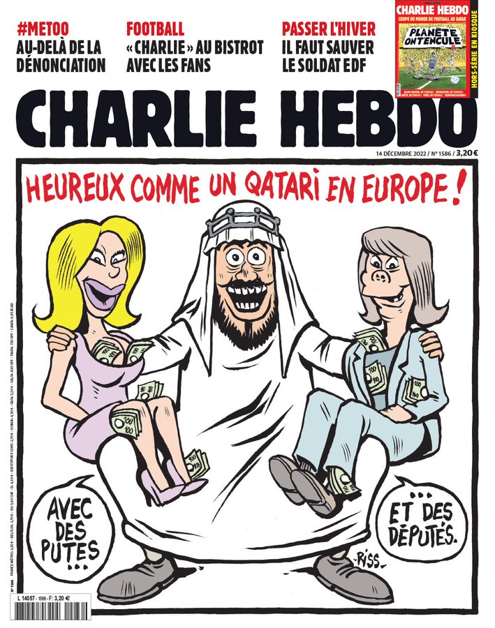 Charlie Hebdo' le dedica una portada al 'Catargate' que no deja indiferente a nadie