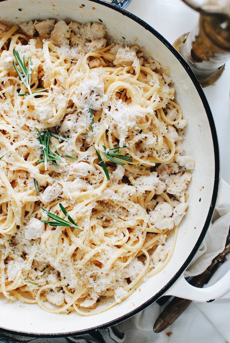 Creamy Rosemary Chicken with Linguine! It's all you need for today. bevcooks.com/creamy-rosemar…