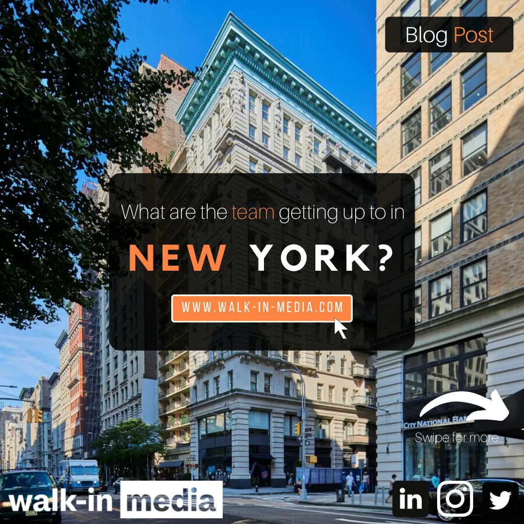 media_walk's tweet photo. Join Eric, who is overseeing the Walk-In Media New York office, in a very exciting update as to what the team are getting up to in the US office.

Blog posts are bi-weekly - Follow us for more updates!

#newyorknewyork #marketingagency https://t.co/qOc1rSaplu
