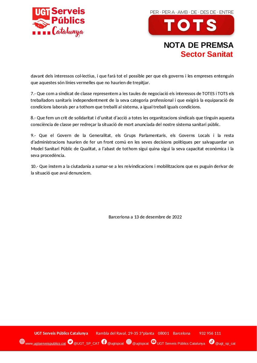 UGT - Serveis Públics de Catalunya tweet media