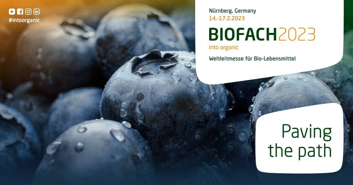 Wer ist dabei? Vom 14. bis 17. Februar 2023 findet wieder die #Bio-Weltleitmesse #BIOFACH im Messezentrum #Nürnberg statt. Wir können es kaum erwarten :-) #pavingthepath @BioFachVivaness