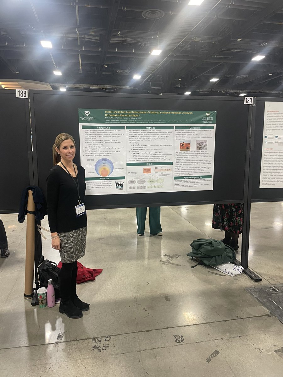 Friday_PE's tweet photo. THE TEAM! @DrRebeccaHasson and @AndriaEisman at #DIScience22 talking about the human-centered design process of the #InPACTatHome website and determinants of a universal prevention curriculum. @UMCDRL @UMKines https://t.co/vMNuuQLXeQ