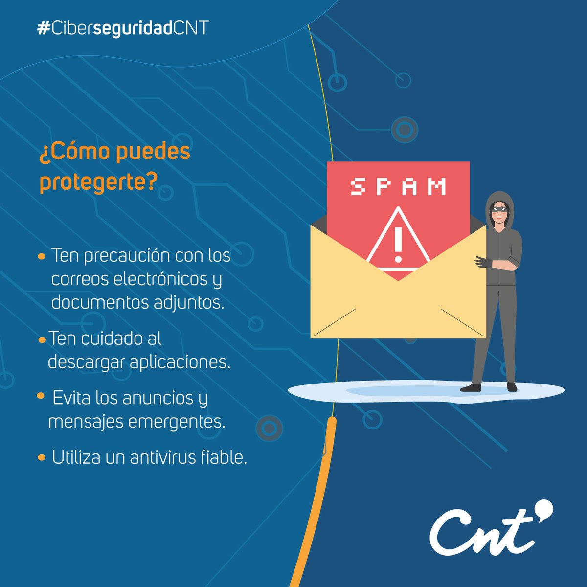CNTinforma's tweet photo. #CiberseguridadCNT
 📶🌐🔐

¡Entérate!
El virus informático es un tipo de malware, que busca alterar el correcto funcionamiento de tu equipo, puede propagarse e infectar otros programas.

Te contamos más aquí⬇️ https://t.co/QwtbxzgOdd