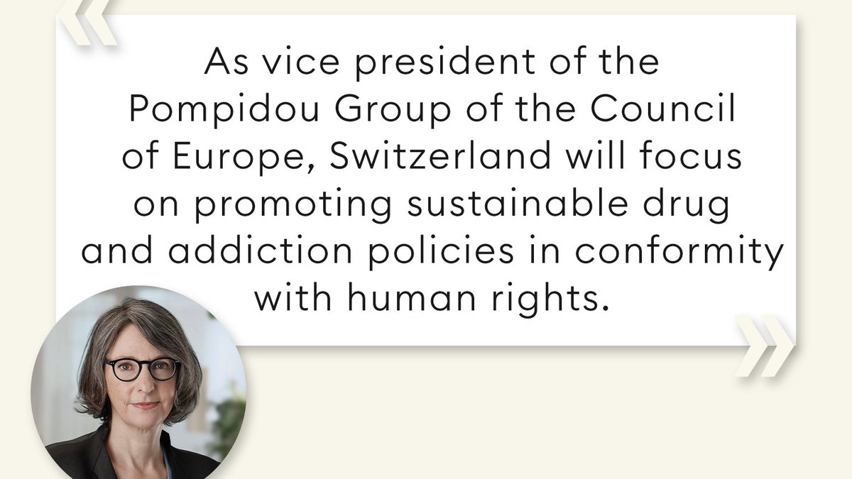 📢Today, Switzerland was elected to take over the vice-presidency of the Council of Europe International Cooperation Group on Drugs and Addiction, also known as @PompidouGroup.

Switzerland joined the #PompidouGroup in 1985 and is honored to serve as vice president for 2023–2025!