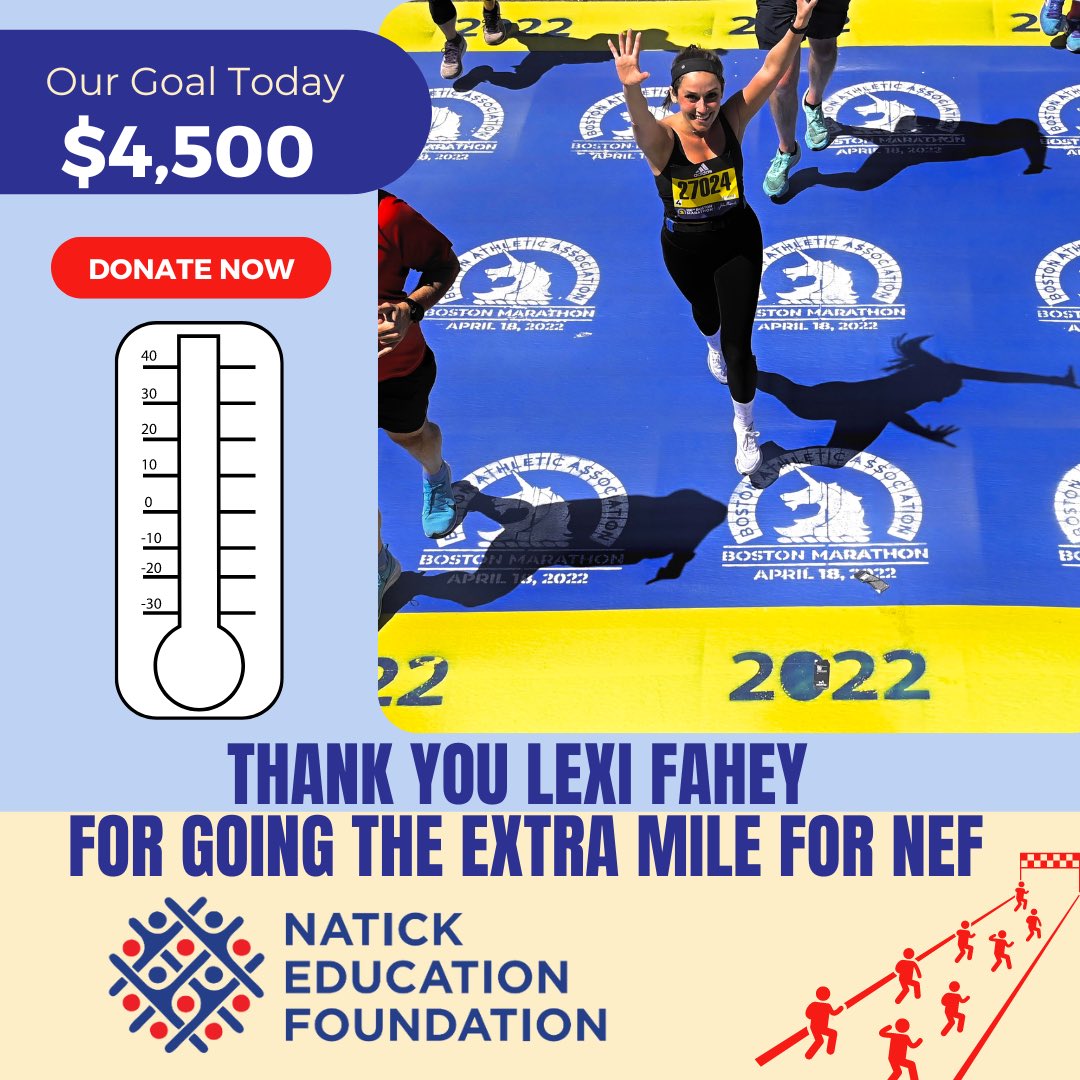 NEF is proud to announce Lexi Fahey, a NPS P.E. teacher, is running the 127th Boston Marathon to fundraise for NEF! Thank you Lexi!

If you'd like to support Lexi &amp; NEF's efforts, you can donate here: 

givengain.com/ap/lexi-fahey-…