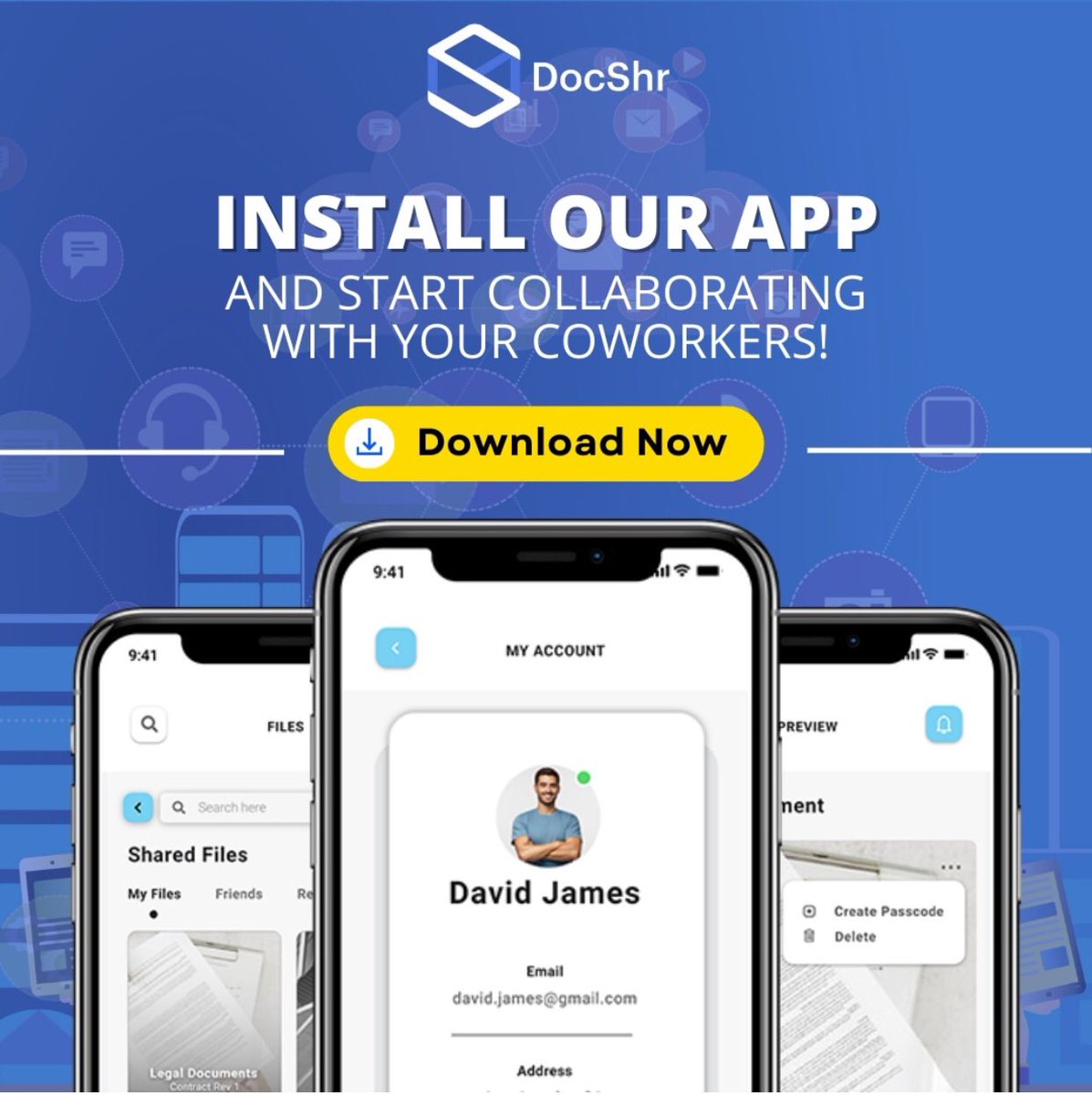 notoveai's tweet photo. Install our app and start collaborating with your coworkers …#docshr #filesharing #filetransfer #startups #tech #toolsforbusiness #businessowners #documentsharing #collaboration #chat https://t.co/FwUVEV1edM