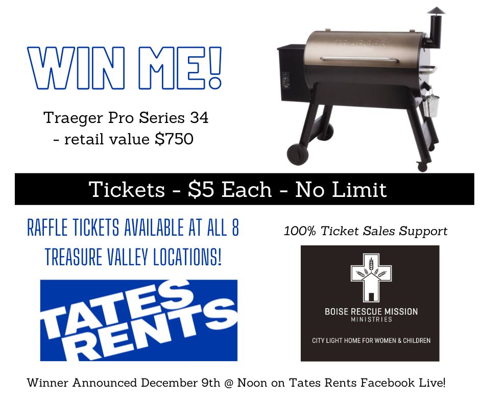 Tickets will be sold until 5:00 Thursday! Stop in or call your local Tates Rents to purchase for this worthy cause!