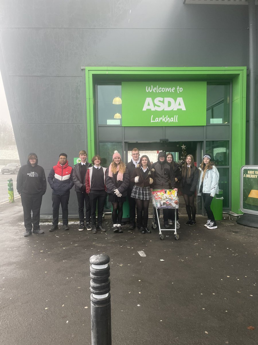 The S6 Leadership Charities group lead   The beat the goalie event and also the movie events in which they raised an amazing £124.02 as well as a trolley full of food for the local food bank👏🏼👏🏼@LarkhallAc