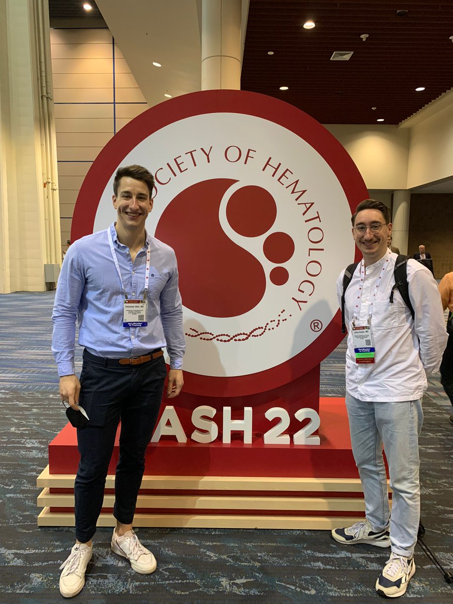 SWolfSci's tweet photo. Had an awesome couple of days visiting and learning at #ASH22 with this one @j_enssle. Looking forward to many more. Thanks @NOLA for having us. #leusm @FCI_health https://t.co/Ceaemu89Vk