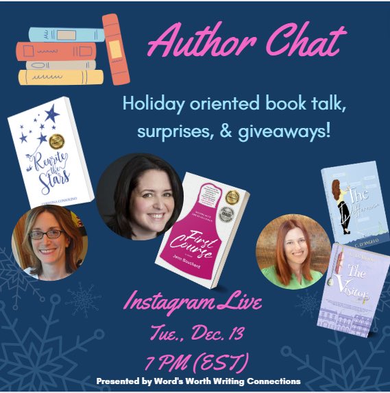 We have A LOT to talk about tonight. Such exciting things going on for all 3 of us! Please join us for our second annual Holiday Author Chat. We are giving away ebooks, too! 7-8 PM ET tonight on Instagram Live. See you then! @JennBouchardBOS @cmconsolino @CDAngeloAuthor