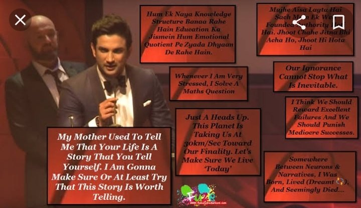 dhar_moushumi's tweet photo. "My mother used to tell me your life is a story you tell yourself, make sure or at least try it is worth telling" - Sushant Singh Rajput.

Sushant Inspiration His Mother
1️⃣ https://t.co/zf6xtFkoKe