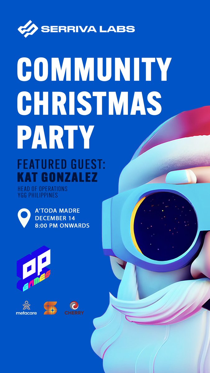 All is calm and bright in the Metaverse this holiday season… or is it?🧑🏻‍🎄 Look forward to a night full of booze, games, new connections, and dancing hosted by your friends at Serriva Labs! SEE YOU TOMORROW!