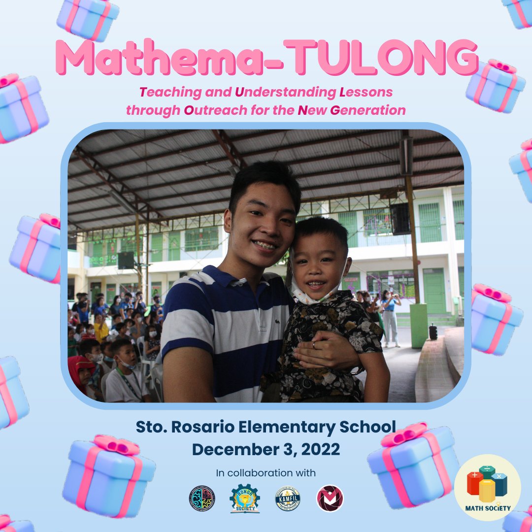 acsci_mathsoc's tweet photo. honored the holiday season 🎊through gift-giving at Santo Rosario Elementary School last December 03, 2022 https://t.co/GfceKWRriX