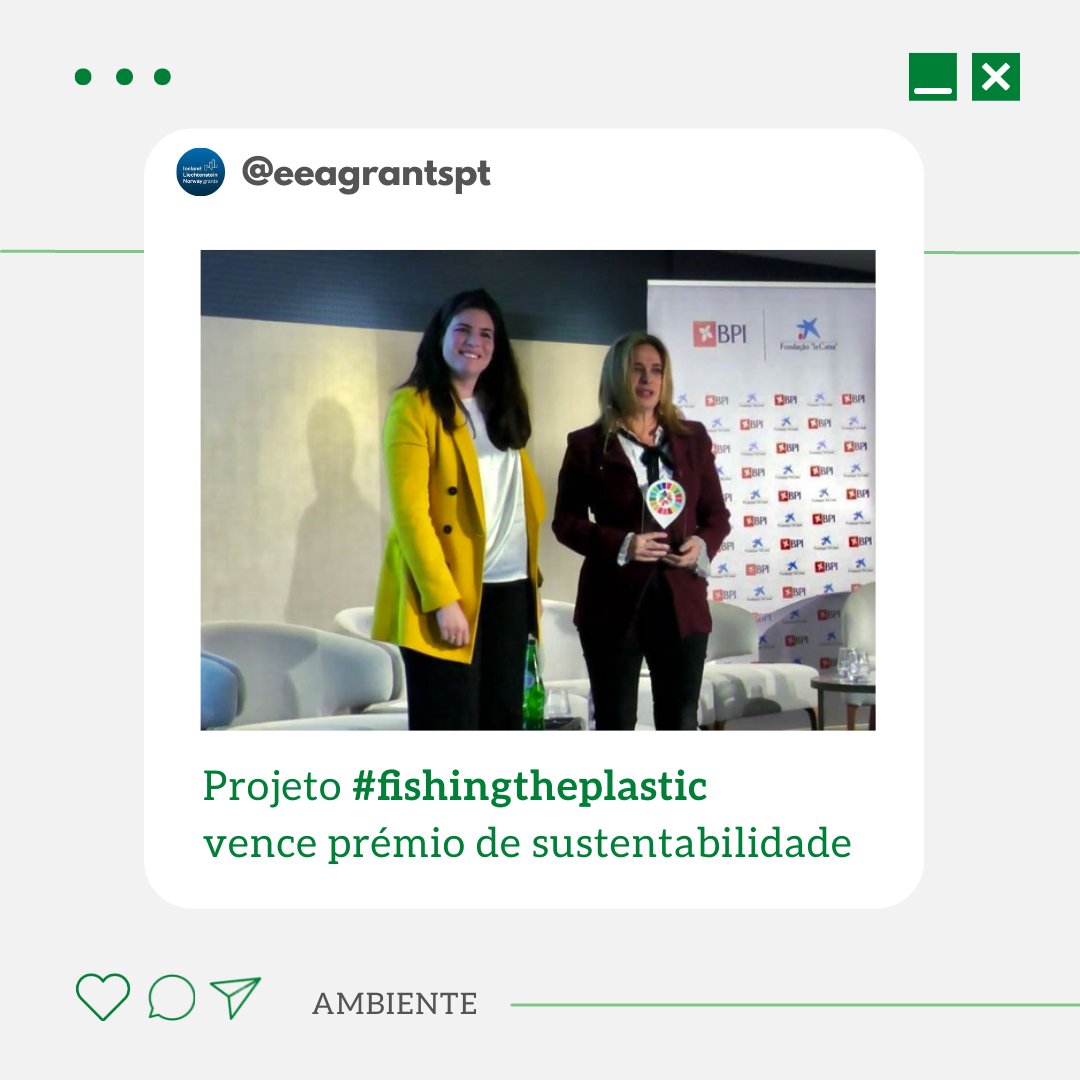 EEAGrantsPT's tweet photo. O projeto #fishingtheplastic foi o vencedor na dimensão Planeta, do Prémio ODSlocal-Categoria Projetos, 2022. O projeto visa estimular as boas práticas para a prevenção e redução dos plásticos nos oceanos.
Saiba mais: https://t.co/0Je4dn63OD
#eeagrants #programaambiente https://t.co/i0fKcwBZTc