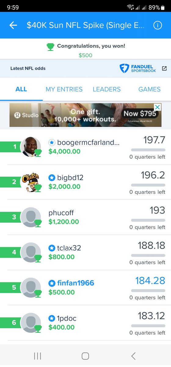 TheBigScrew's tweet photo. @Jeff_Mans Booger Mcfarland? Doesn't seem fair competing against "insiders" lol, but I'll take the 5th place finish. #elitemafia https://t.co/JSzFtdMpbM