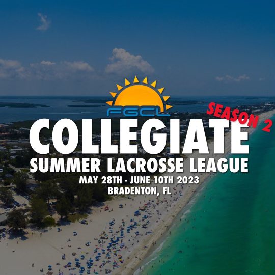 FgclLacrosse's tweet photo. As the new year approaches, mark your summer calendar for FGCL LAX Season #2 here on the beautiful gulf coast beaches of Florida! 

Register:
🔗https://t.co/5BAAQX1Pkj for more information to be emailed to you, living provided, training, collegiate games &amp; much more! https://t.co/j2ZVEVjJU5