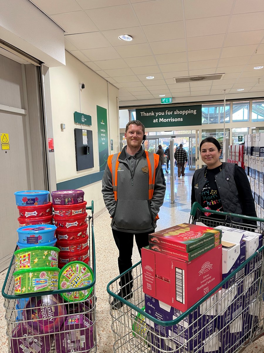 A huge festive shout out for #MorrisonsBinley Community Champions, Kayleigh and John who were fabulous in supporting us to collect the festive treats for all the staff and service users for SENAD Community Coventry.
