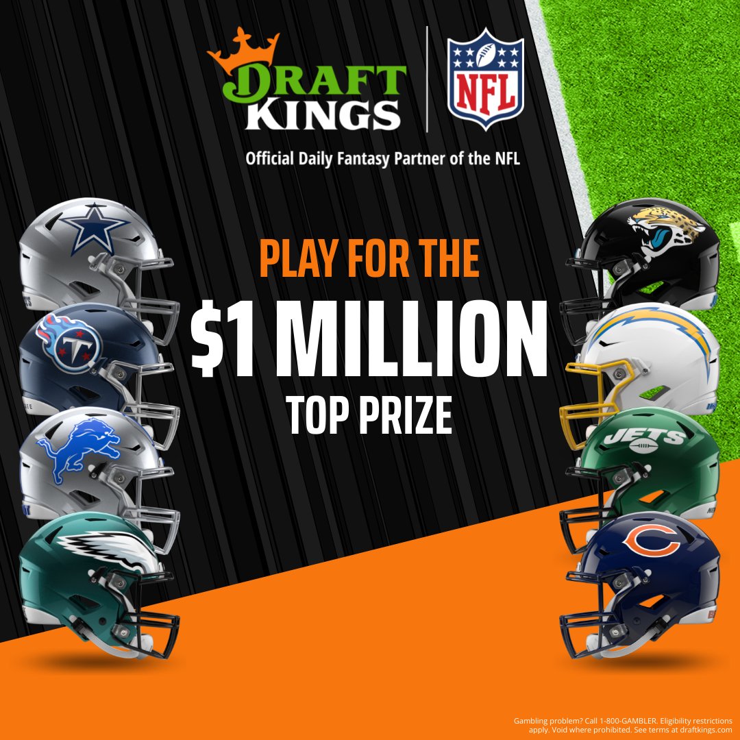 DraftKings's tweet photo. 🚨 WEEK 15 IS HERE 🚨

🏈 Who ya got? Draft your lineup and play for the $1 MILLION top prize 💰 

#DraftKings