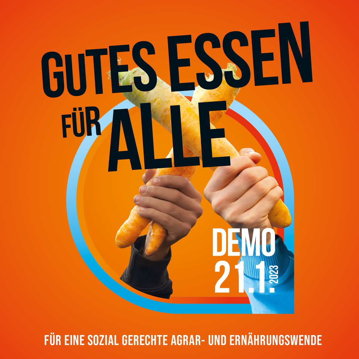 Kommt alle zahlreich! Wir unterstützen die 'Wir haben es satt!'-Demonstration am 21.01.2023 und fordern eine nachhaltige Land- und Lebensmittelwirtschaft & gesunde Ernährung für alle! #WHES #WirHabenEsSatt #Nachhaltigkeit #Ernährung