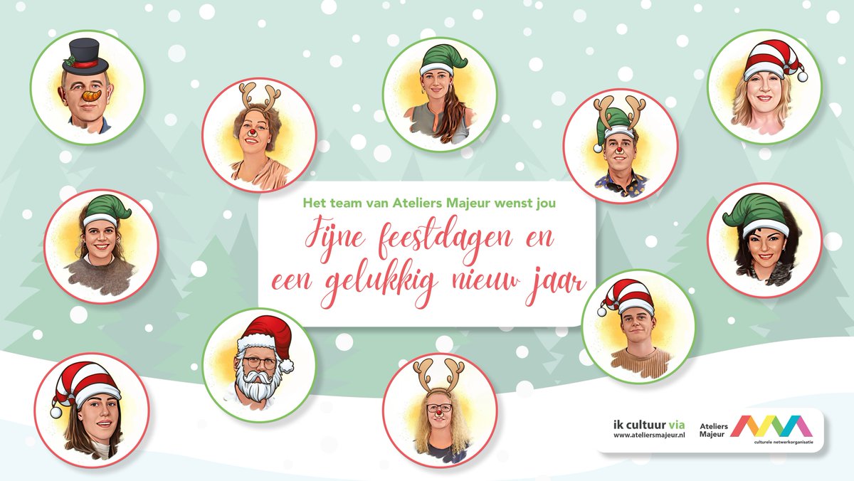 Het team van Ateliers Majeur wenst iedereen prettige kerstdagen en alvast een gelukkig nieuw jaar vol met cultuur! 🎄✨🥳