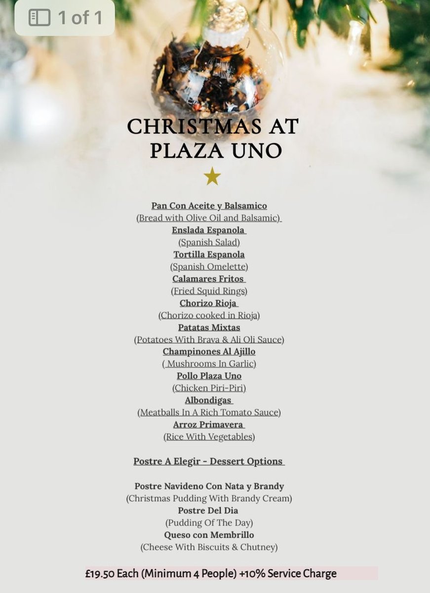A warm welcome awaits you at Plaza Uno, the popular and highly regarded tapas restaurant on Church Walk in Burgess Hill. Here's their Christmas menu. For more info see: churchwalk.net/plaza-uno/