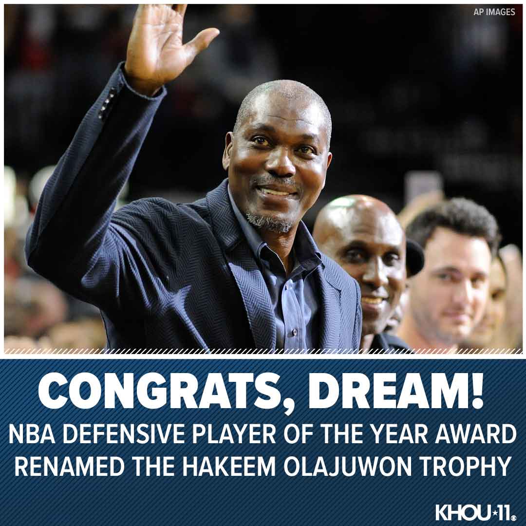 CONGRATS, DREAM! 👏 Defensive Player of the Year award has been renamed The Hakeem Olajuwon Trophy in honor of the Hall of Famer. 

Read: khou.com/article/sports…