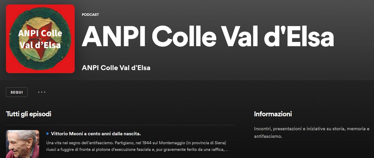 Siamo lieti di annunciare il lancio del nostro canale podcast su #Spotify e farlo pubblicando la registrazione dell'evento di sabato scorso "Vittorio Meoni a cento anni dalla nascita (1922-2022) ci rende particolarmente orgogliosi.
open.spotify.com/show/4Ketu45X2…