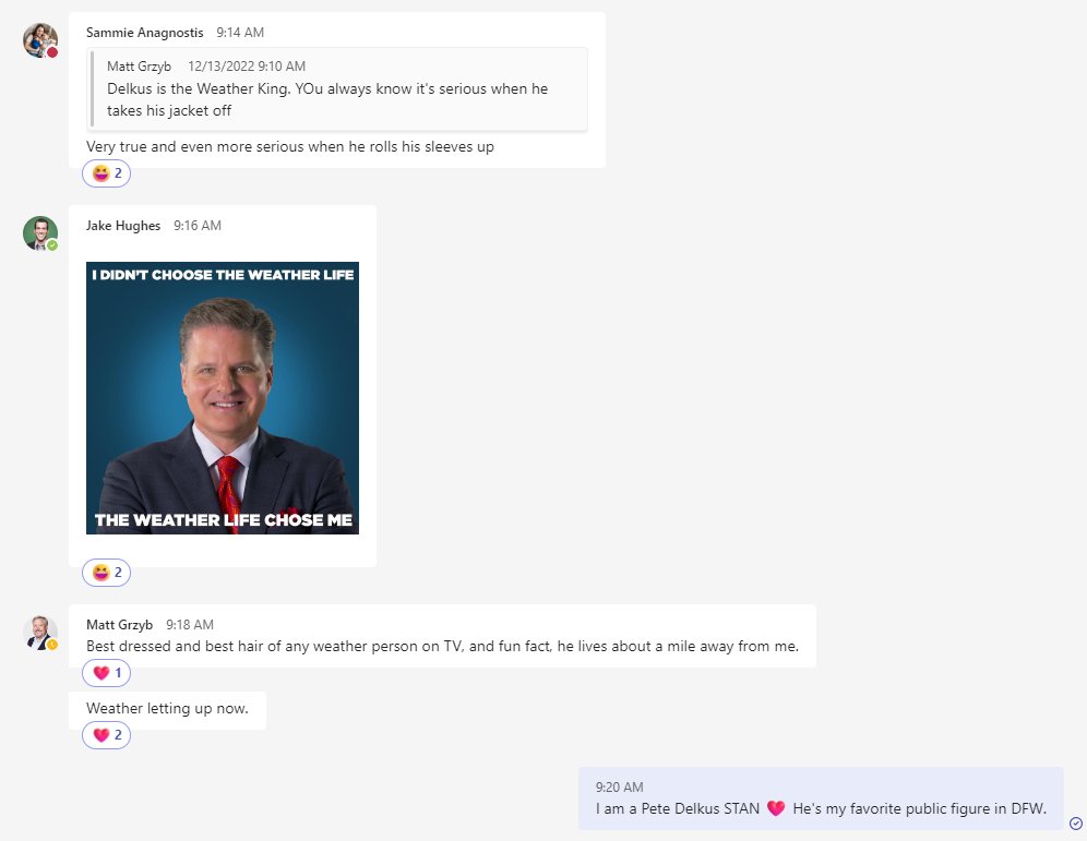 WhitneyAntwine's tweet photo. This tweet brought to you by the unofficial Pete Delkus Fan Club @wfaaweather #petedelkus https://t.co/OoLWkwAROA