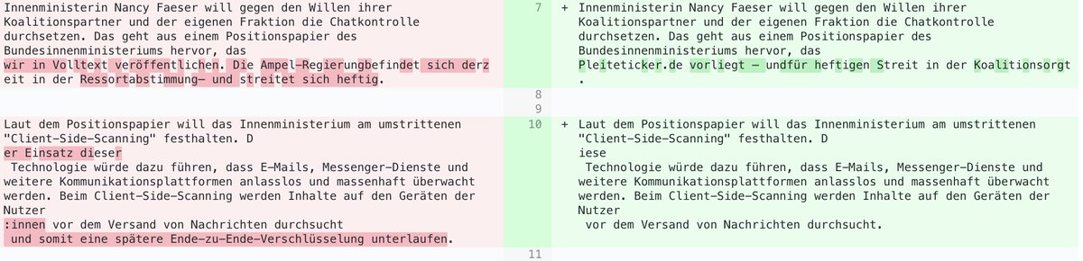 Ex-Bild-Chef Julian Reichelt kopiert auf seinem Qualitätsmedium "Pleiteticker" unseren Artikel zur #Chatkontrolle &amp; macht aus dem Positionspapier, das wir veröffentlicht haben, ein „liegt uns vor“. Das wäre jetzt DIE Chance, ihn mal richtig abzumahnen :)
diffonline.net/Ig8yoBzuIv