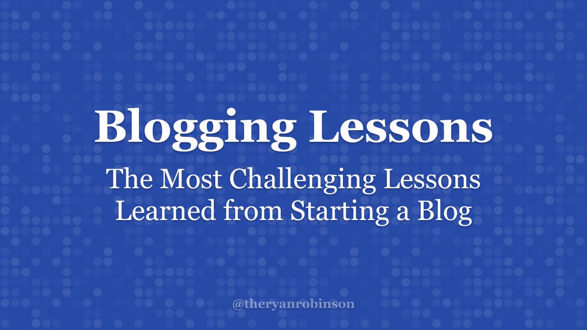 TheRyanRobinson's tweet photo. Sharing the hardest learned blogging lessons I’ve picked up in my 10 years as a blogger.

🧵 A thread https://t.co/dkkoyWkgkw