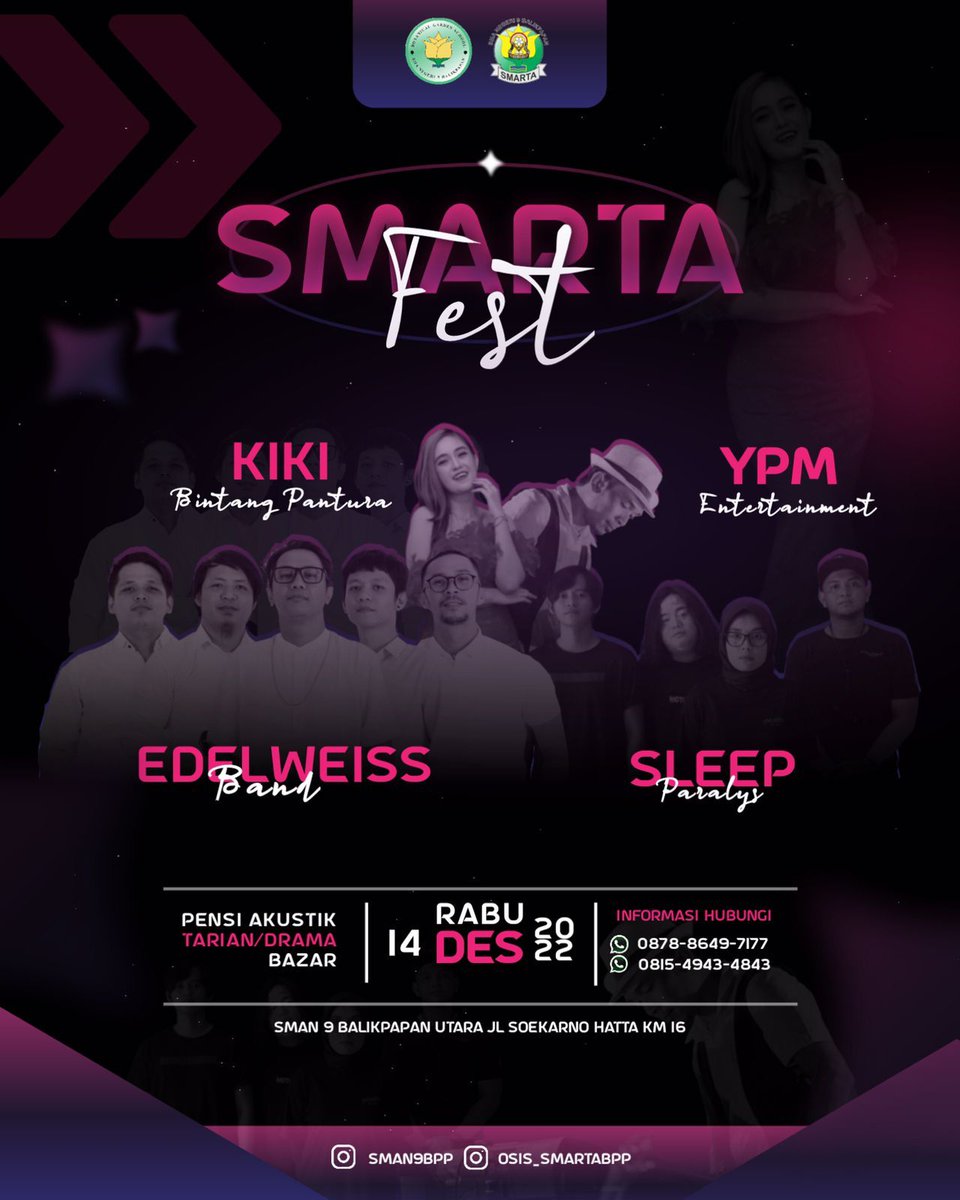 Halo anak muda penerus bangsa🙌🏼
Jangan lupa saksikan kami @sleepparalysis__ di acara "SMARTA FEST" di SMA NEGERI 9 BALIKPAPAN ya. 

#sleepparalysisband
#makeEMOgreatagain