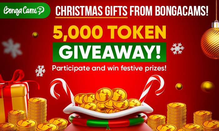 CHRISTMAS ON #BONGACAMS! 🎁 WE ARE GIVING AWAY 5000 TOKENS!

Christmas is coming, and we've prepared a festive #giveaway with a prize bank of 5000 TOKENS! 🎅 

To take part: 
✅ Follow our account;
✅ Like and retweet this post!

Results: December 23
Info: blog.bongacams.com/christmas-on-b…