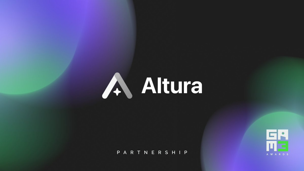 We're proud to announce our partnership with @AlturaNFT to bring our #GAM3Awards voters prizes, and our winners' infrastructure support &amp; services.  
 
Learn more ▶️ gam3awards.com