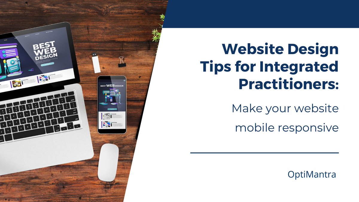 Mobile phones account for approximately half, and a growing share, of online web traffic. Make sure you test what your website looks like on a mobile device before going live.

Head here to read more tips >> blog.optimantra.com/2022/01/13/7-w…

#Telehealth #IntegrativeMedicine