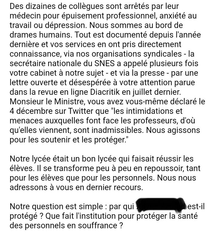 mozart_en_lutte's tweet photo. Voici la lettre du lycée Mozart en lutte remise ce matin en mains propres à Pap Ndiaye par les collègues du lycée Voillaume. https://t.co/v2viVJvG1M