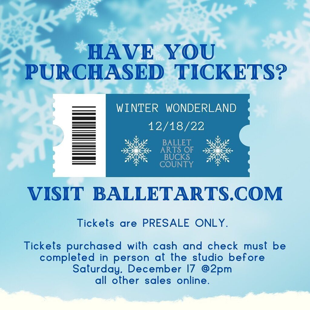 balletarts's tweet image. We are getting closer! 5 days left til the performance!! Hope to see you there!
#winterwonderland #balletarts #balletwinterperformance #doylestownevents #doylestownballet #tickets instagr.am/p/CmHK1yQLNAg/