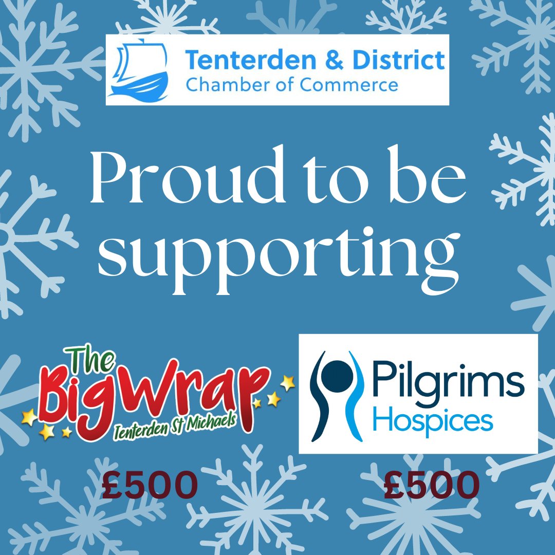 TentChamber's tweet photo. We are very proud to be supporting two local charities and have made a £500 donation to each accordingly.
@thebigwrap @PilgrimsHospice 

#charitydonation #thebigwrap #pilgrimshospices #tenterdenkent #donations #nonprofit #community #fundraising #donate #makingadifference #help https://t.co/kGdW3s1bVy