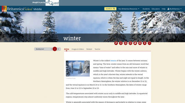 KlebLibrary's tweet image. Day 8 of the 12 Days of Reading- Articles from Britannica to show the magic of winter! Olivia and Paige did a great job finding articles that showcase that. @KleinLibraries #kleinlibraries @KlebKISD